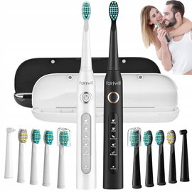 ZESTAW ELEKTRYCZNE SONICZNE SZCZOTECZKI DO ZĘBÓW DLA PAR Z ETUI KOŃCÓWKI