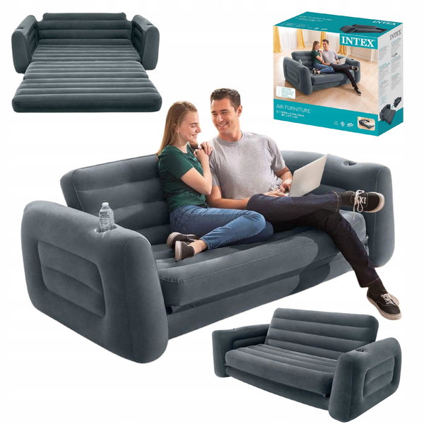 MATERAC DMUCHANY ŁÓŻKO SOFA ROZKŁADANA 2-OSOBOWA INTEX 203 x 224 x 66 cm