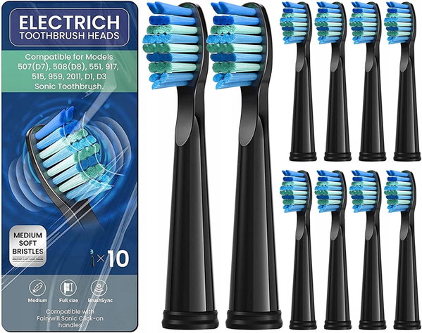 KOŃCÓWKI WYMIENNE DO SZCZOTECZKI SONICZNEJ FAIRYWILL SEAGO x10