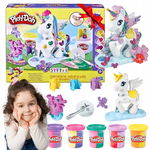 CIASTOLINA PLASTELINA PLAYDOH ZESTAW MASA PLASTYCZNA JEDNOROŻEC 5 TUB