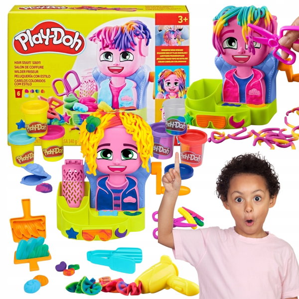 CIASTOLINA PLASTELINA PLAYDOH ZESTAW SALON FRYZJERSKI FRYZJER 6 TUB