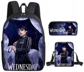 PLECAK SZKOLNY PIÓRNIK TORBA ZESTAW 3w1 WEDNESDAY