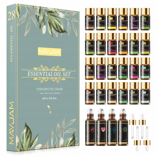 ZESTAW OLEJKÓW ETERYCZNYCH 28 SZTUK AROMATERAPIA