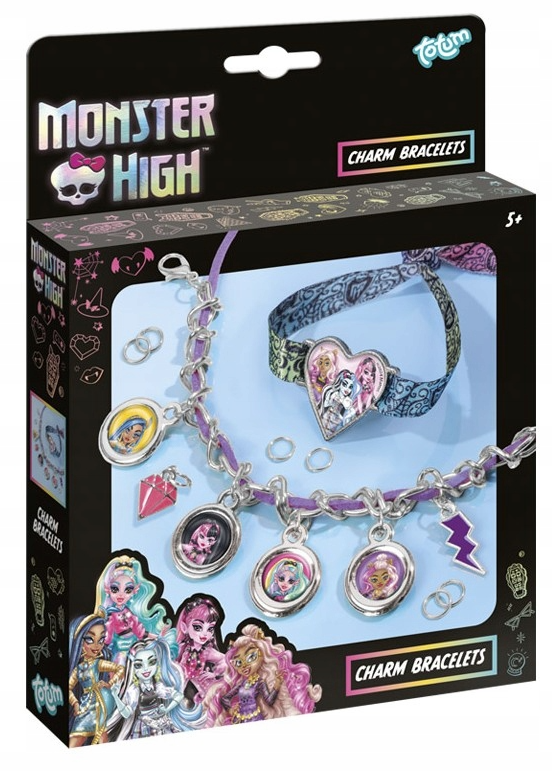 MONSTER HIGH Bransoletki z charmsami zrób to sam zestaw kreatywny DIY