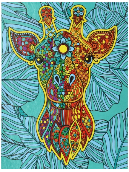 Malowanie po numerach płótno Żyrafa 30x40 cm. zestaw 12 kol.+3 pędzle