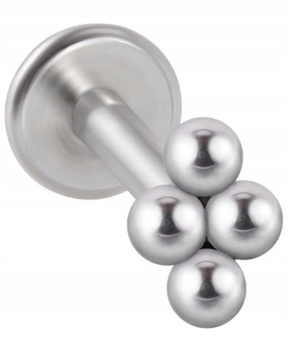LABRET Śliczny Kolczyk z Kuleczkami SS316L 1,2/8