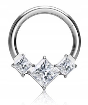 Tytanowy Kolczyk Clicker PIERCING Kółko z Cyrkoniami HELIX Lobe 1,2/8
