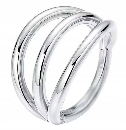 Srebrny Tytanowy Kolczyk Clicker PIERCING Potrójne kółko HELIX Lobe 1,2/8