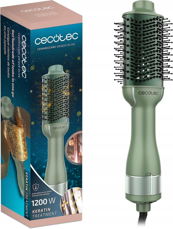 Cecotec CeramicCare Unique Olive – Suszarko-lokówka (Jak nowa!)