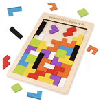 TETRIS UKŁADANKA PUZZLE DREWNIANE KLOCKI MONTESSORI GRA ZABAWKA LOGICZNA