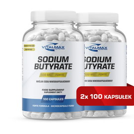 Vitalmax Sodium Butyrate Forte Maślan Sodu 500mg 284mg kwasu masłowego | 200 kap