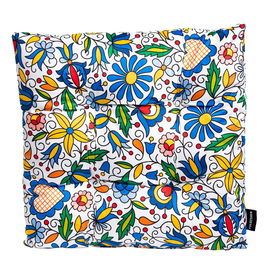 Poduszka na krzesło Folkowa - Wzory kaszubskie 45x45 cm Folkstar