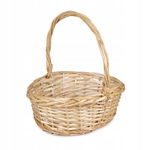 OWALNY NATURALNY KOSZYK WIKLINOWY NA ŚWIĘCONKĘ 34x28x14/32 cm