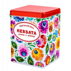 HERBATA CZARNA Z WIŚNIAMI W PUSZCE - ŁOWICKA BIAŁA FOLKSTAR