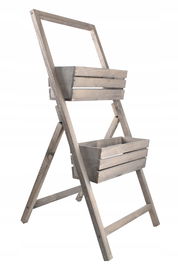 KWIETNIK STOJAK NA DWIE BALKONÓWKI SZARY 46x58x105 cm