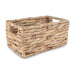 PROSTOKĄTNY KOSZYK BOHO Z HIACYNTA WODNEGO 28x18x12 cm