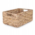 PROSTOKĄTNY KOSZ BOHO Z HIACYNTA WODNEGO 36x26x16 cm