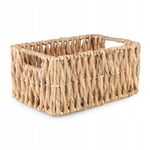 PROSTOKĄTNY KOSZ BOHO Z HIACYNTA WODNEGO 33x22x15 cm