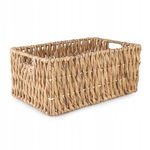 PROSTOKĄTNY KOSZ BOHO Z HIACYNTA WODNEGO 44x30x20 cm