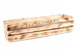 OPALANA DREWNIANA SKRZYNKA NA KWIATY I ZIOŁA 60x18x15 cm