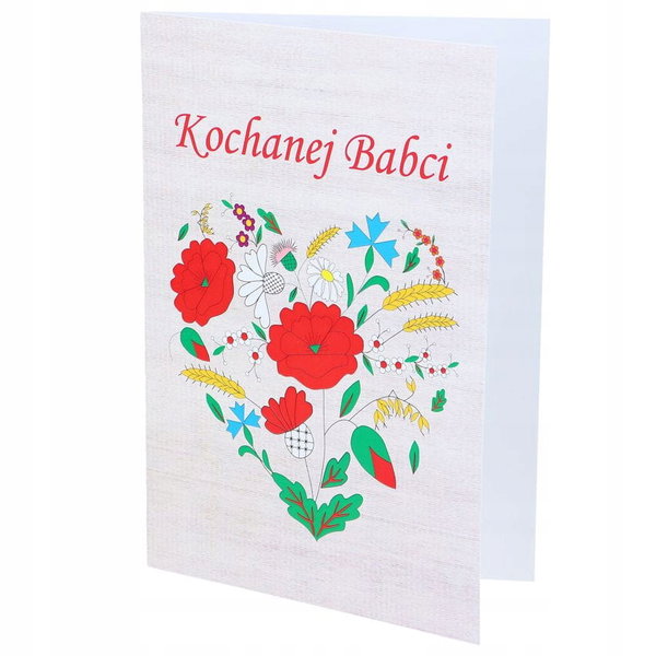 KARTKA OKOLICZNOŚCIOWA DZIEŃ BABCI FOLK - WZORY KOCIEWSKIE