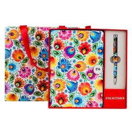 ZESTAW PIŚMIENNICZY FOLK - WZORY ŁOWICKIE - BIAŁY FOLKSTAR