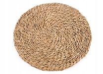OKRĄGŁA PODKŁADKA Z TRAWY MORSKIEJ BOHO 35x35 cm