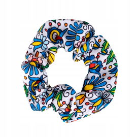 GUMKA DO WŁOSÓW SCRUNCHIE - WZORY FOLK - KWIATY KASZUBSKIE FOLKSTAR