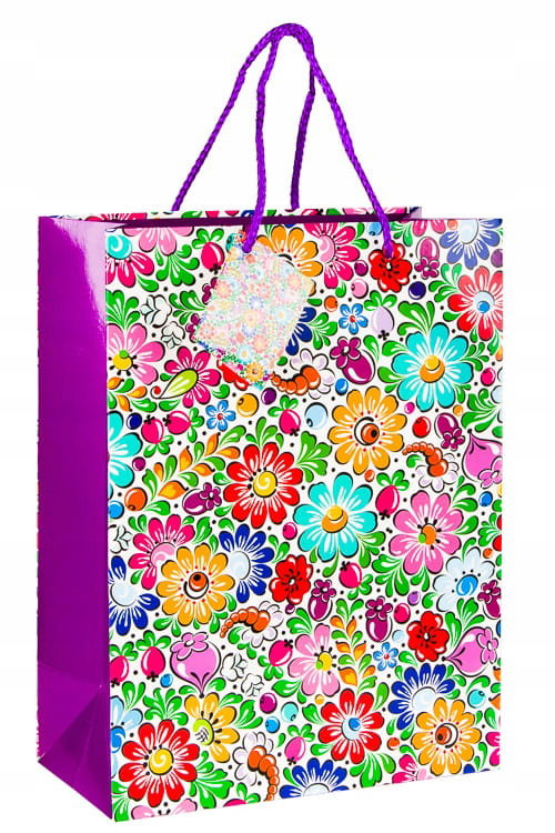 TOREBKA PREZENTOWA FOLK - WZORY OPOLSKIE L 33x25x12,5 cm