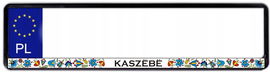 NAKŁADKA FOLK NA TABLICĘ REJESTRACYJNĄ - WZORY KASZUBSKIE - BIAŁA