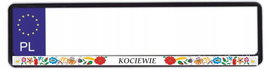 NAKŁADKA FOLK NA TABLICĘ REJESTRACYJNĄ - WZORY KOCIEWSKIE - BIAŁA