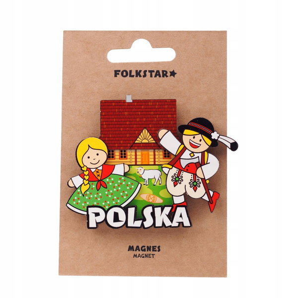 DREWNIANY MAGNES NA LODÓWKĘ FOLK - PARA GÓRALSKA FOLKSTAR