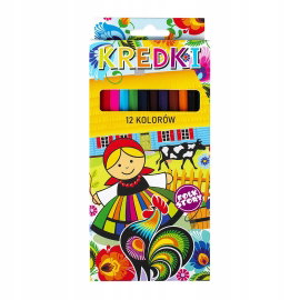 KREDKI OŁÓWKOWE FOLK - 12 SZTUK - ŁOWICKIE