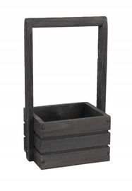 CZARNA SKRZYNKA DREWNIANA Z PAŁĄKIEM 18x13x11/31cm