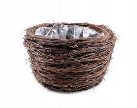 BRĄZOWA OSŁONKA Z BRZOZY NA DONICZKĘ 23x23x14 cm