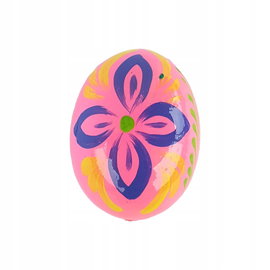 PISANKA WIELKANOCNA DREWNIANA - MALOWANA RÓŻOWA