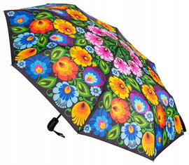 SKŁADANA PARASOLKA FOLK - ŁOWICKA CZARNA FOLKSTAR