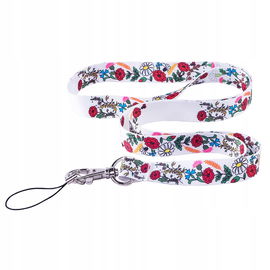 SMYCZ DO TELEFONU KLUCZY FOLK - WZORY KOCIEWSKIE - BIAŁA