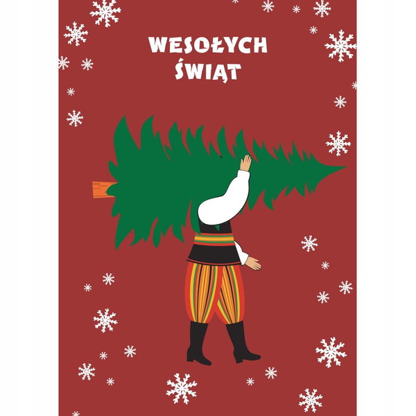 POCZTÓWKA FOLK - BOŻE NARODZENIE - ŁOWICZAK