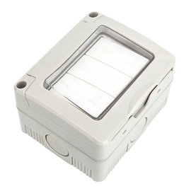 Łącznik potrójny dwubiegunowy tzw. schodowy szary IP55 wodoodporny