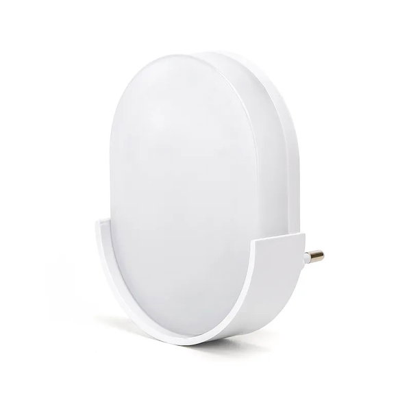 Lampka nocna LED biała zimna wtykana do gniazdka z czujnikiem nocy