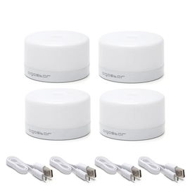4xMagnetyczna lampka nocna LED dotykowa biała zimna ładowana z USB/5V