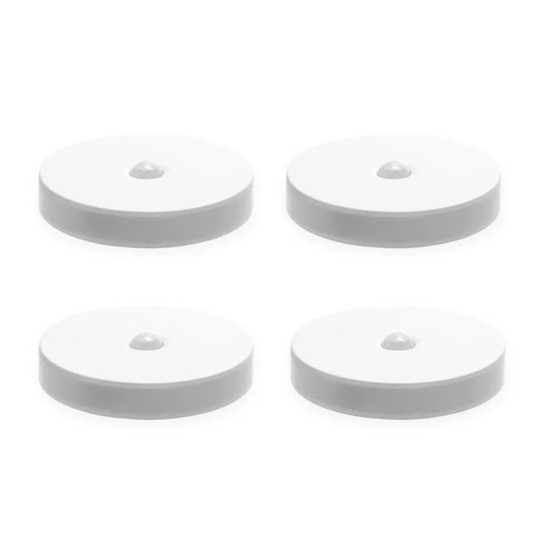 4xLampka nocna okrągła LED z czujnikiem PIR ładowana USB 0.5W/12lm
