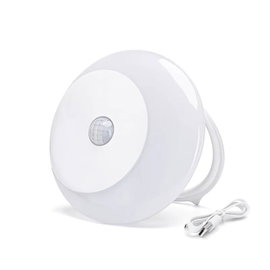 Lampka nocna LED ciepła z czujnikiem ruchu dnia i nocy ładowana z USB