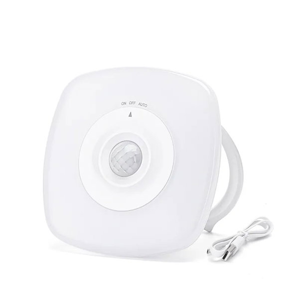 Lampka nocna LED ciepła z czujnikiem ruchu dnia i nocy ładowana z USB