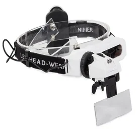 Lupa nagłowna 2 led na głowę czołowa okulary 28x