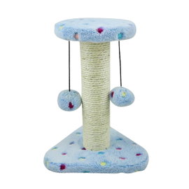 Drapak dla kota do wspinania niebieski z haftem w kropki 22*20*28cm