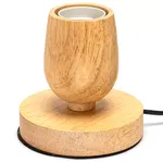 Lampa biurkowa stołowa E27 drewniana kielich na podstawie bez żarówki