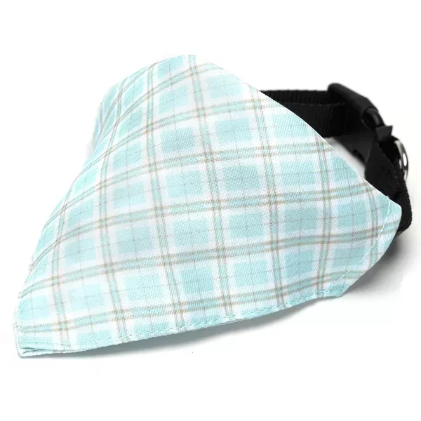 Trójkątny szalik 20x13cm chusta w kratę z obrożą 50cm dla psa lub kota