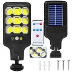 Lampa solarna zewnętrzna cob uliczna z czujnikiem ruchu i zmierzchu + pilot